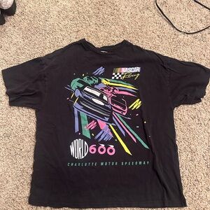 Nascar Black Shirt with Multicolor Design
